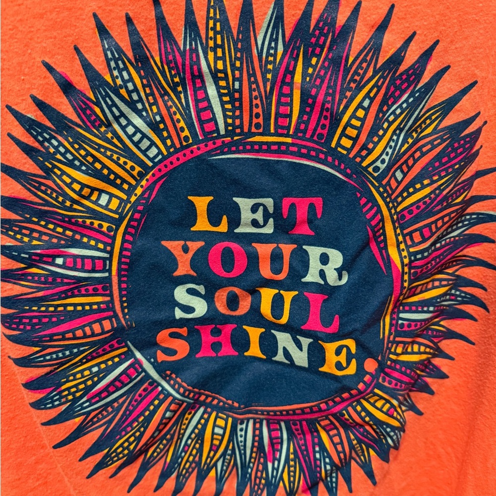 “Let Your Soul Shine” Tee with Colorful Sunburst